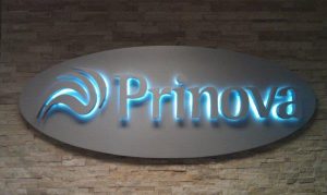 custom lighted lobby sign panel